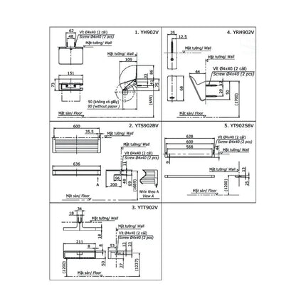 Bộ 5 sản phẩm L YS902N5V | Thiết Bị Vệ Sinh TOTO