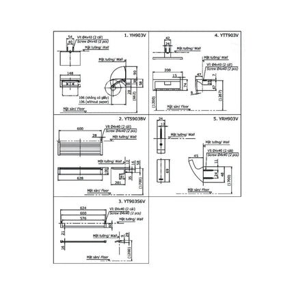 Bộ 5 sản phẩm L YS903N5V | Thiết Bị Vệ Sinh TOTO