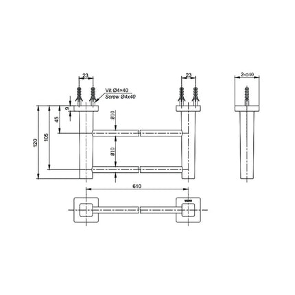 Thanh vắt khăn YT408W6V | Thiết Bị Vệ Sinh TOTO