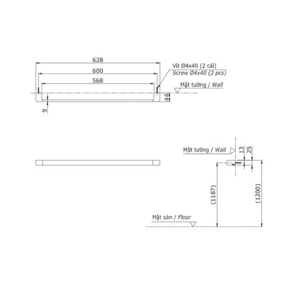 Thanh vắt khăn G YT902S6V | Thiết Bị Vệ Sinh TOTO