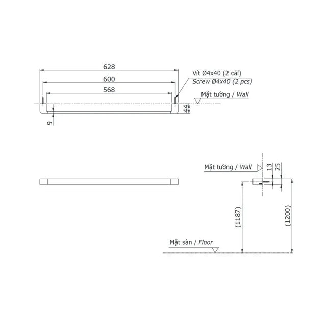Thanh vắt khăn G YT902S6V | Thiết Bị Vệ Sinh TOTO
